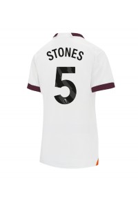 Manchester City John Stones #5 Jalkapallovaatteet Naisten Vieraspaita 2023-24 Lyhythihainen